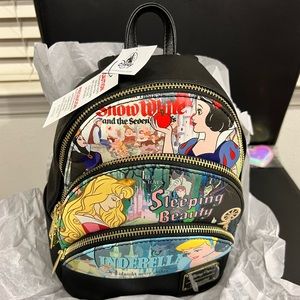 NWT RARE Disney Parks Exclusive 3 OG Princesses 3 pocket Loungefly